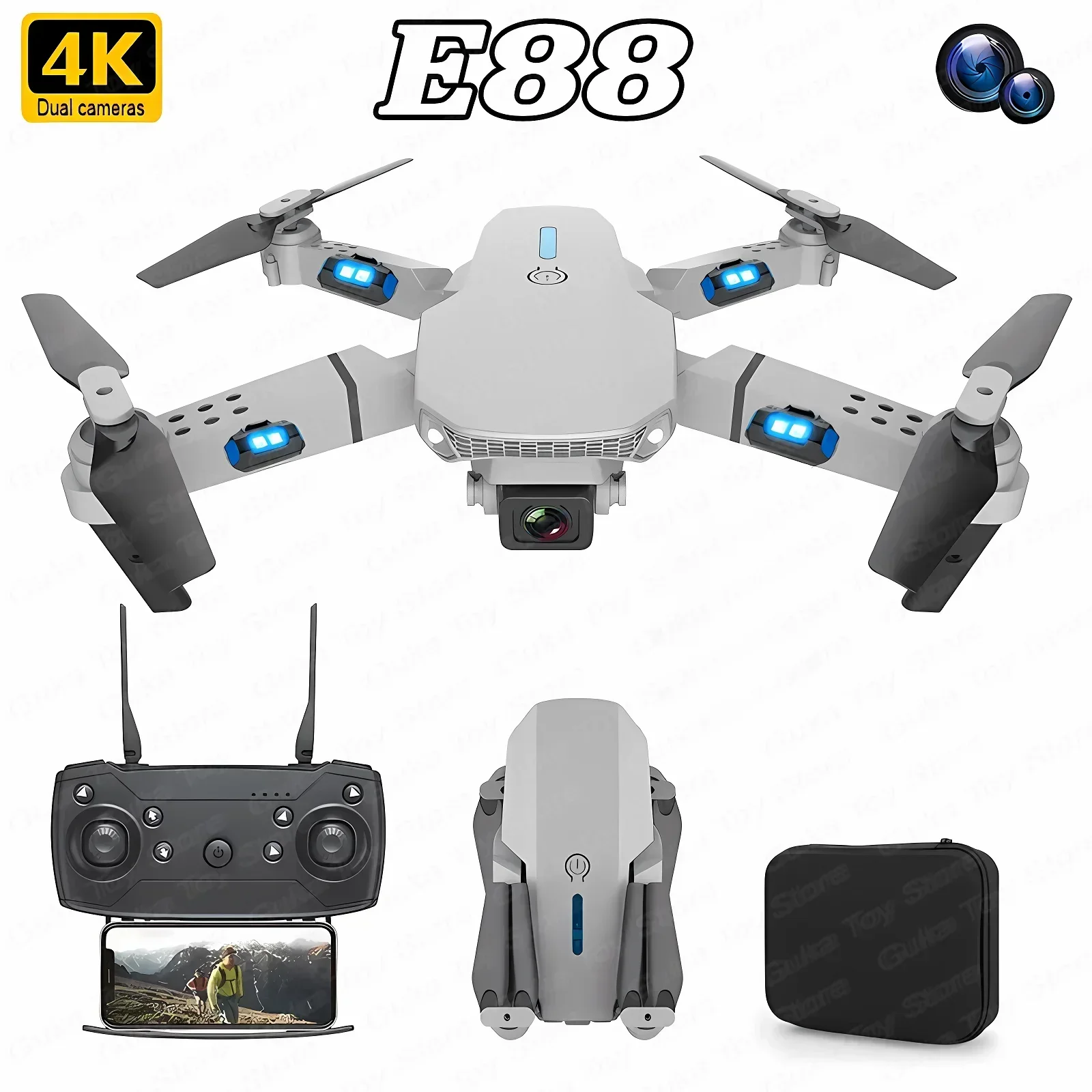 Drone E88 Rc Quadcopter - Drone E88 Pro WIFI FPV Grand
