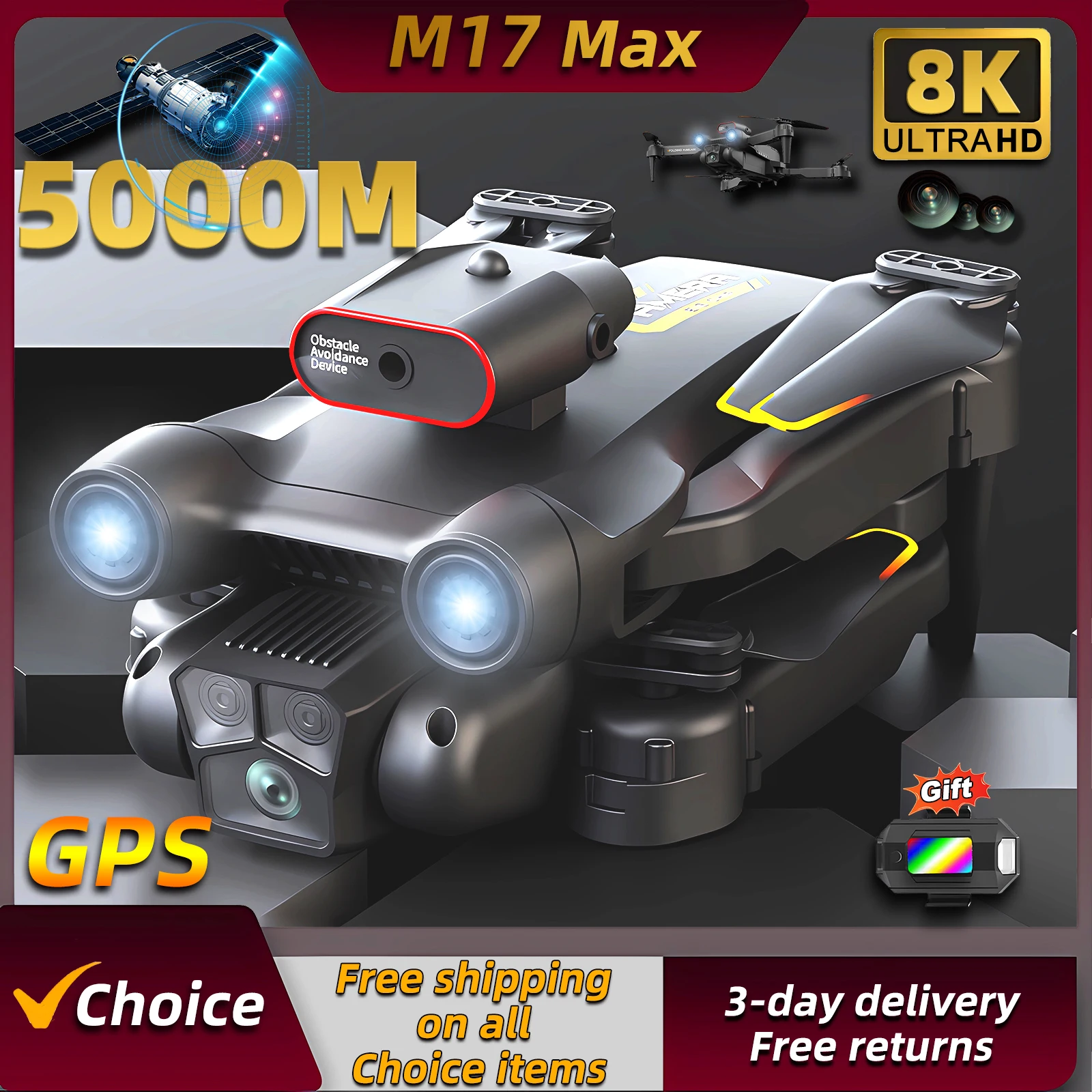 Drone Ae Rc - Nouveau Drone M17 Max 8K Professionnel