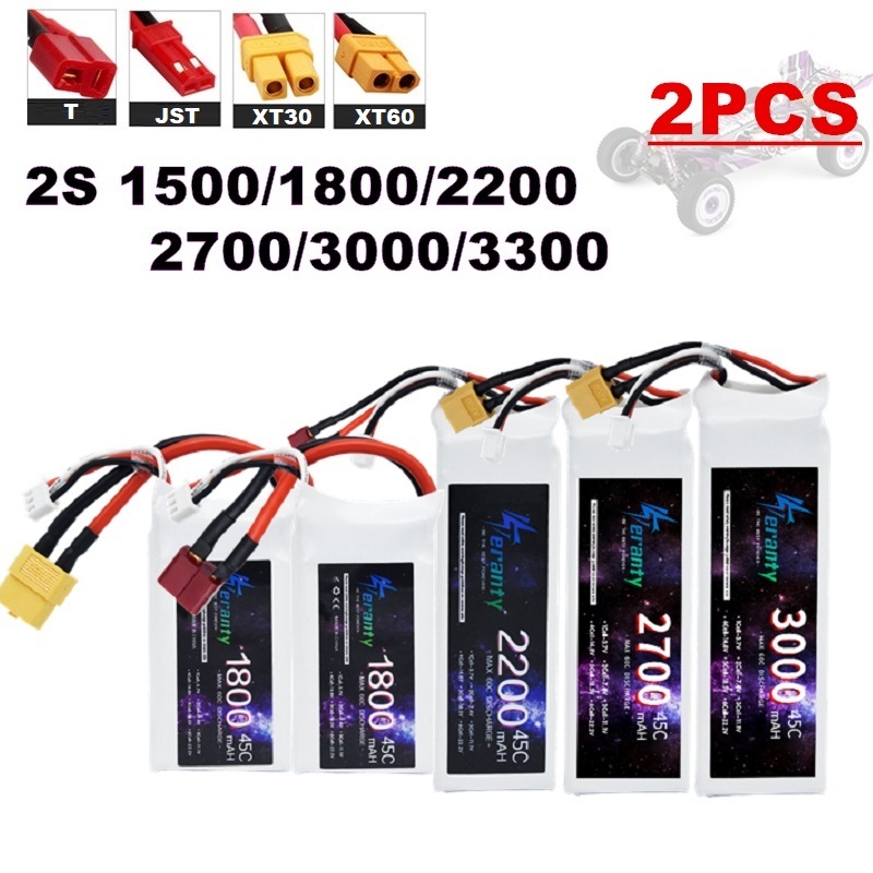 2 pièces 7.4V Lipo 2S batterie - Drone Rc Leading avis et prix