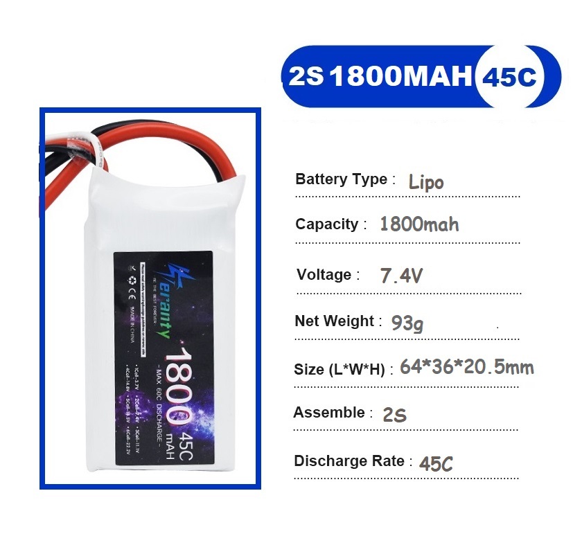 2 pièces 7.4V Lipo 2S batterie - Drone Rc Leading avis et prix