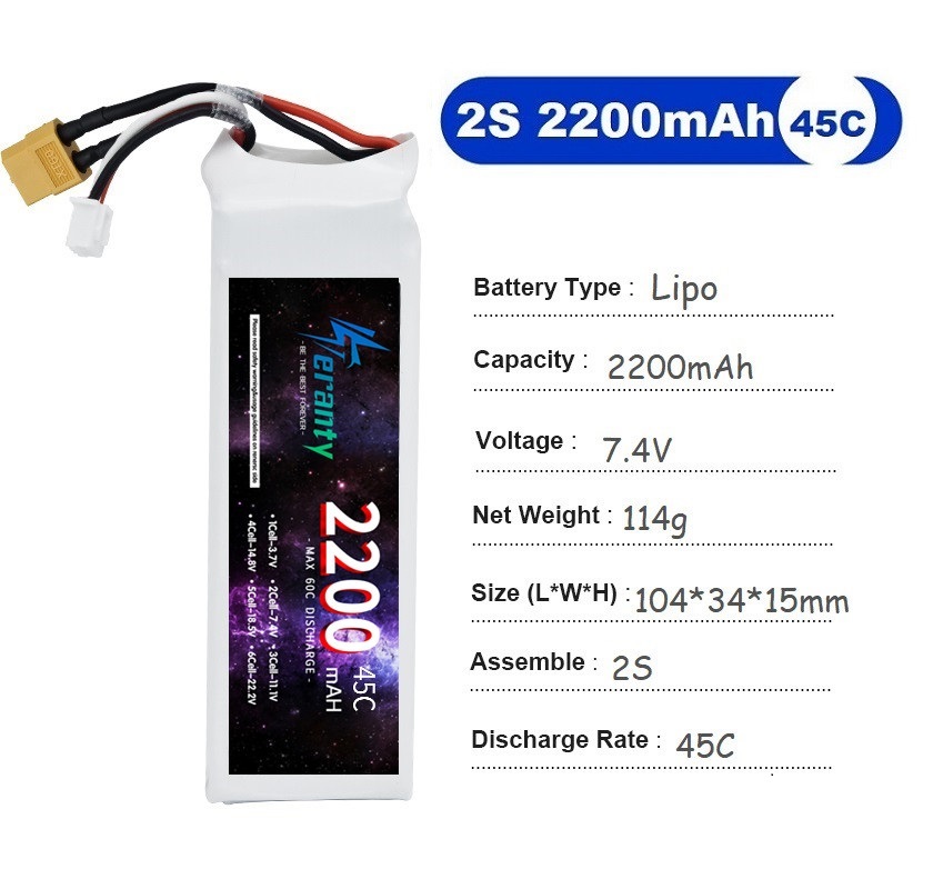 2 pièces 7.4V Lipo 2S batterie - Drone Rc Leading avis et prix